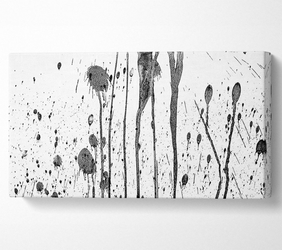  A Canvas Print of Black Ink Drizzle Canvas Wall Art
