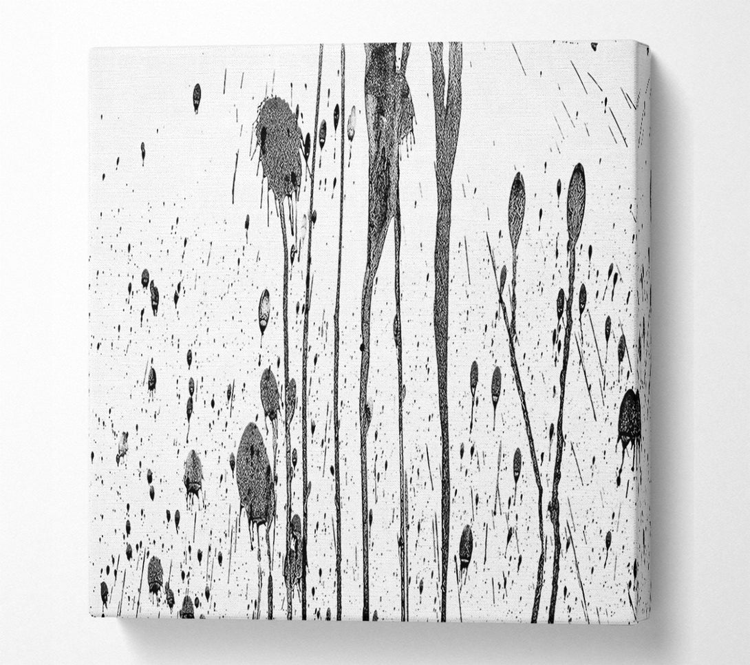  A Canvas Print of Black Ink Drizzle Canvas Wall Art