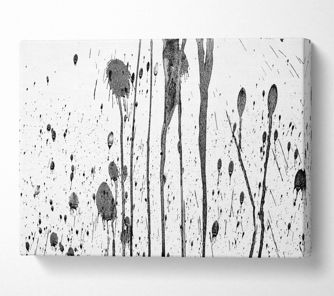  A Canvas Print of Black Ink Drizzle Canvas Wall Art