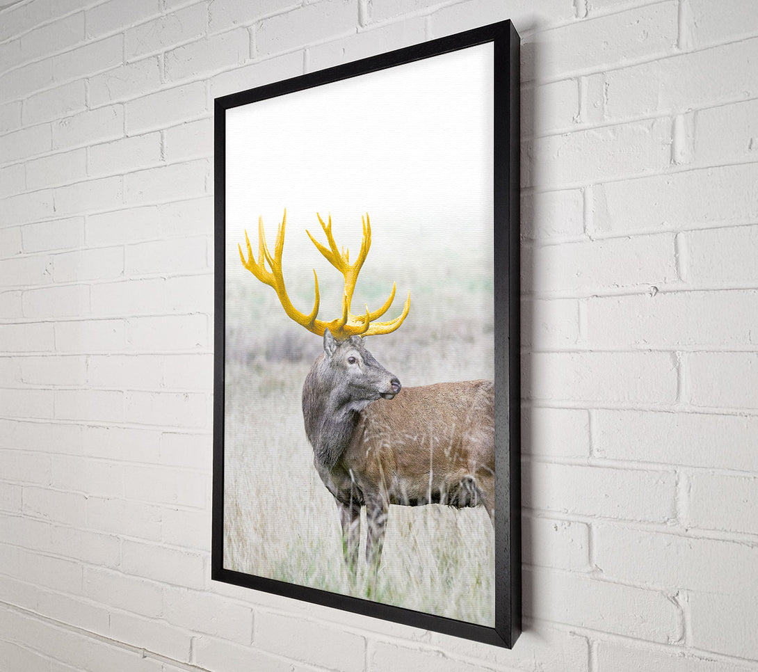  A Canvas Print of Gold Antler Deer Canvas Art