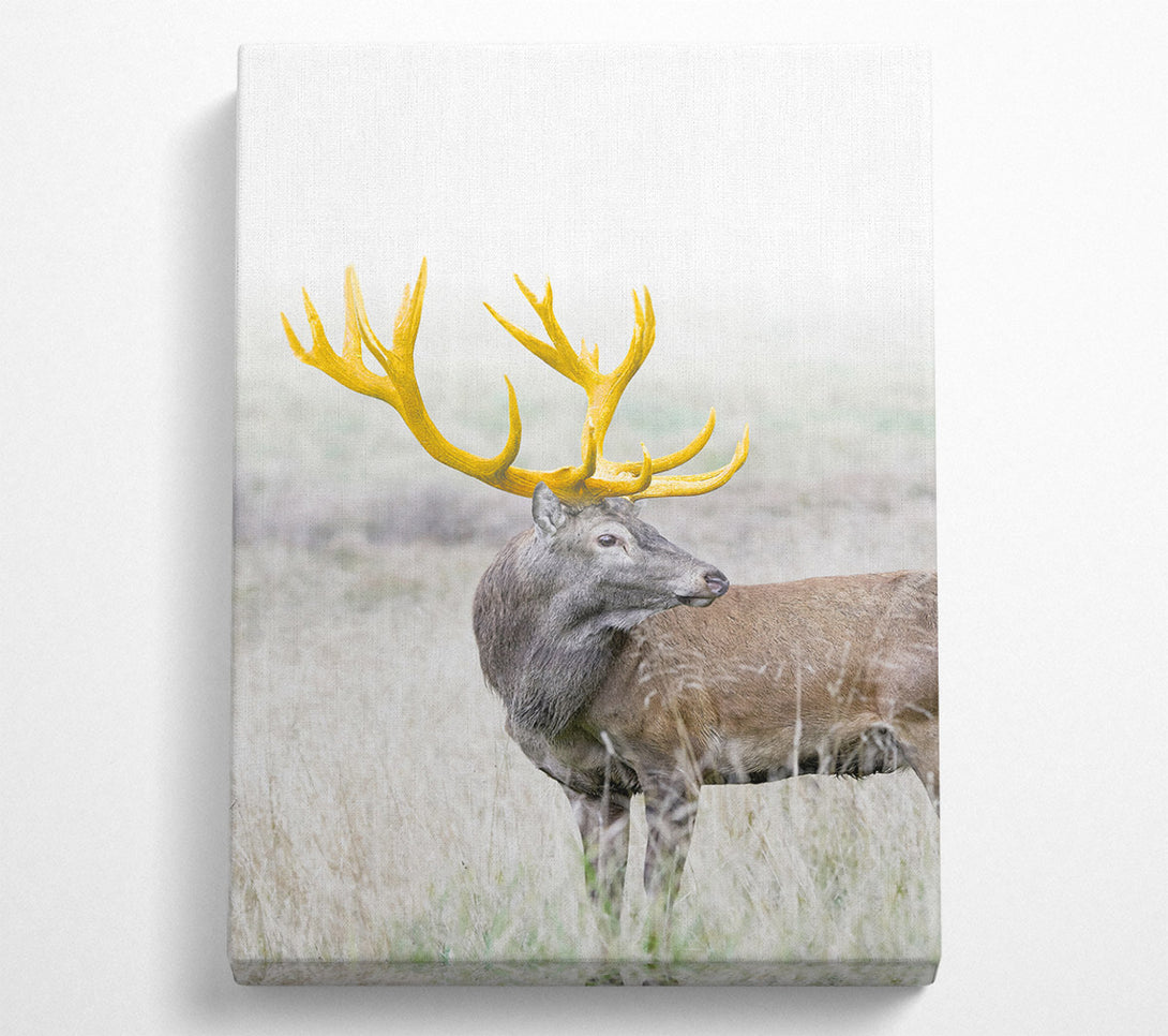  A Canvas Print of Gold Antler Deer Canvas Art