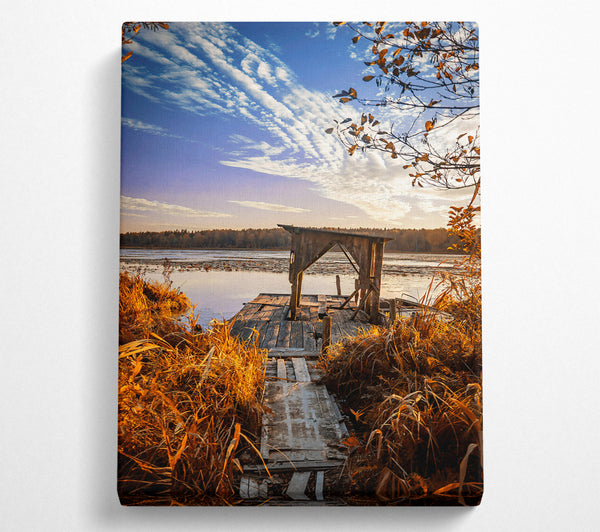  A Canvas Print of Golden Sunset Dock Canvas Print