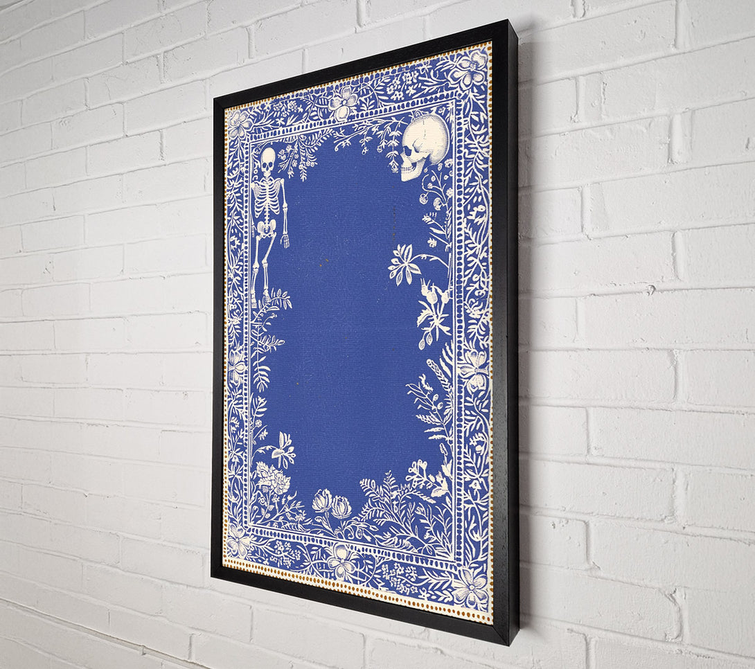  A Canvas Print of Blue Floral Frame Canvas Print