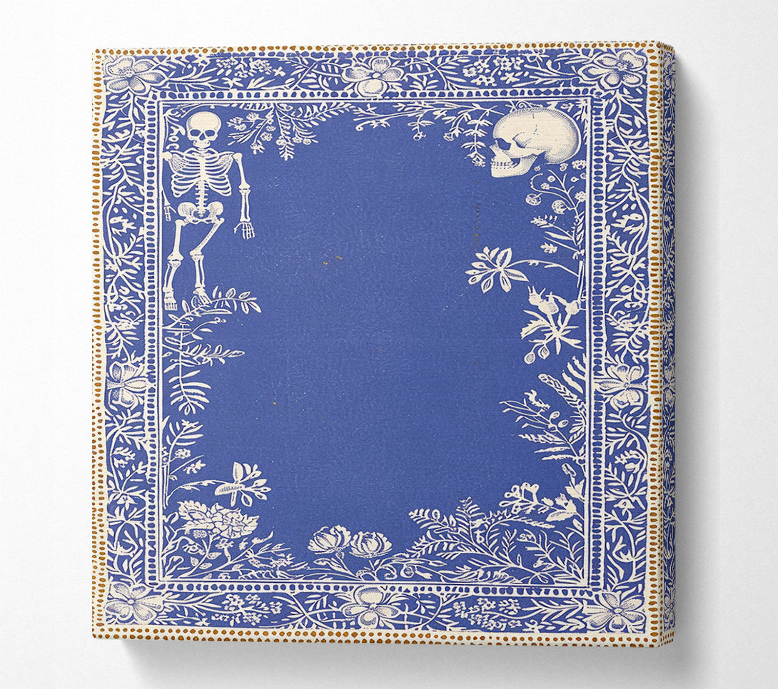  A Canvas Print of Blue Floral Frame Canvas Print