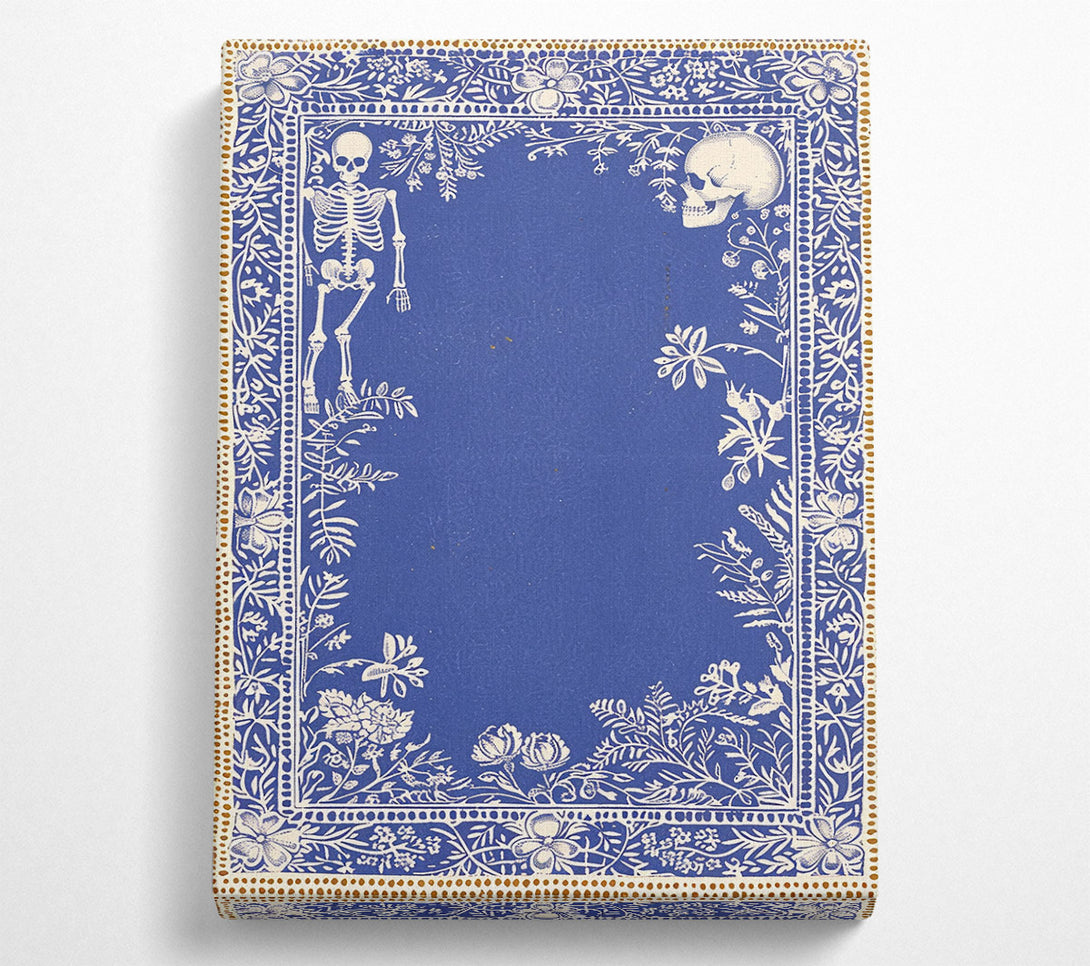  A Canvas Print of Blue Floral Frame Canvas Print