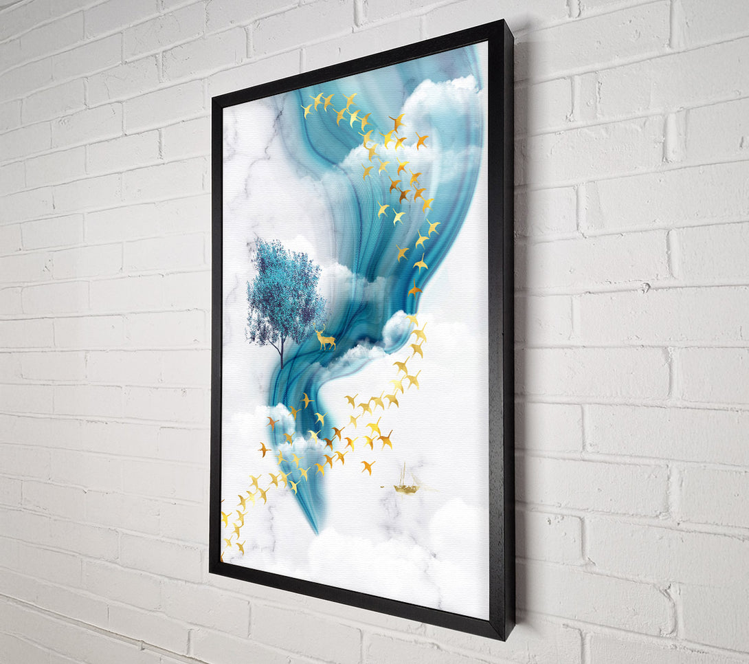  A Canvas Print of Gold Birds Canvas Art