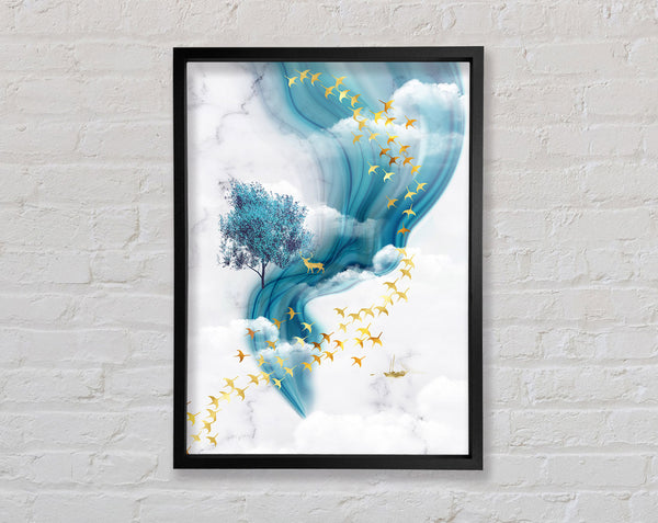 Gold Birds Framed Print