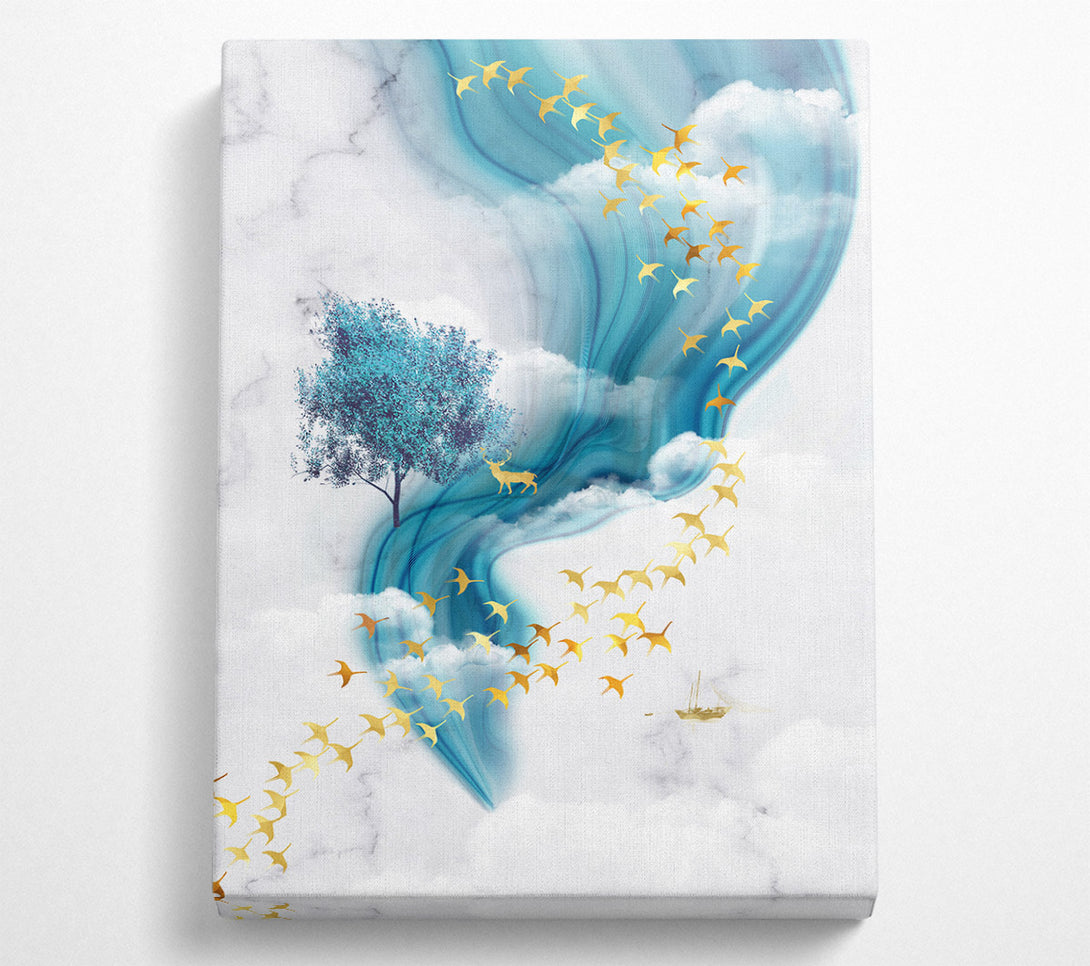  A Canvas Print of Gold Birds Canvas Art