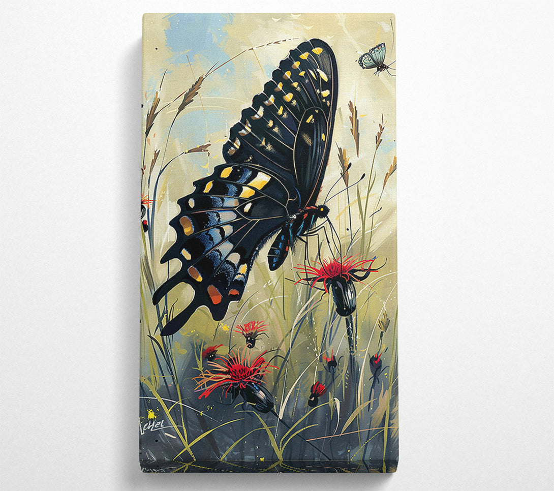  A Canvas Print of Black Butterfly Bloom Canvas Art