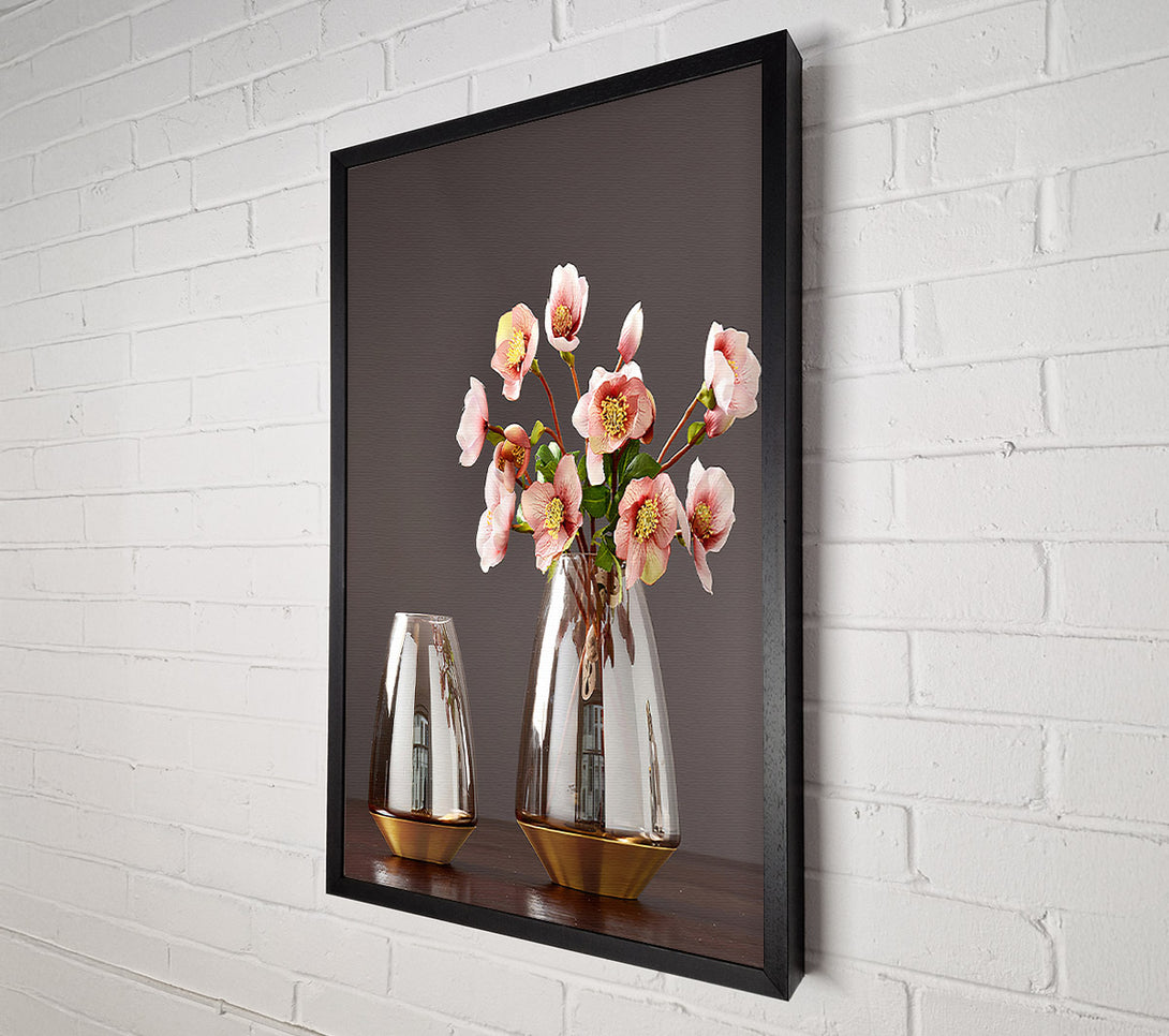  A Canvas Print of Gold Bottom Vases Canvas Print