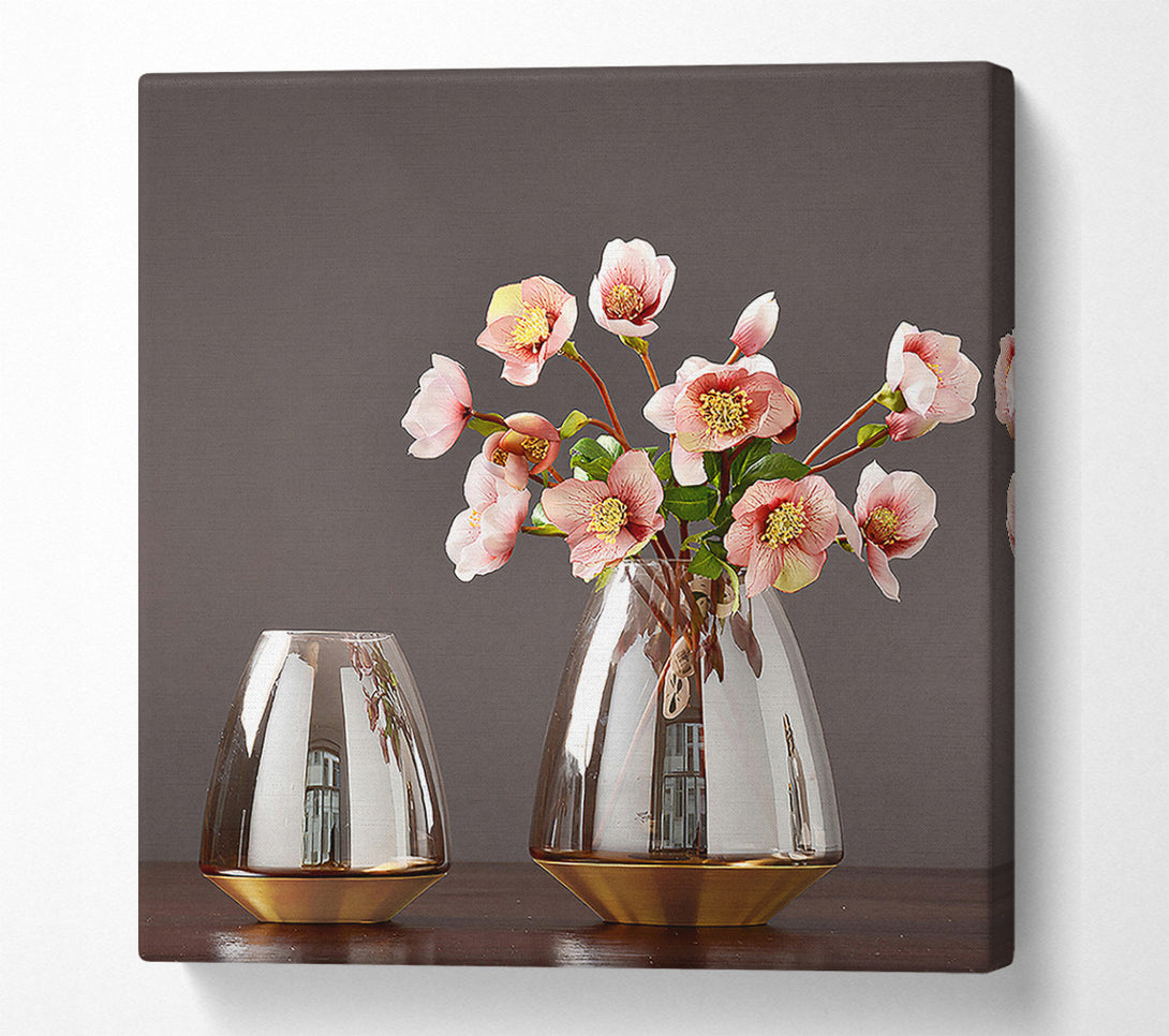  A Canvas Print of Gold Bottom Vases Canvas Print