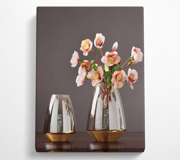  A Canvas Print of Gold Bottom Vases Canvas Print