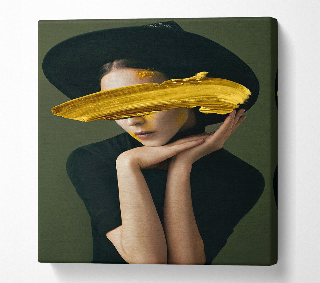  A Canvas Print of Gold Brush Woman Canvas Art