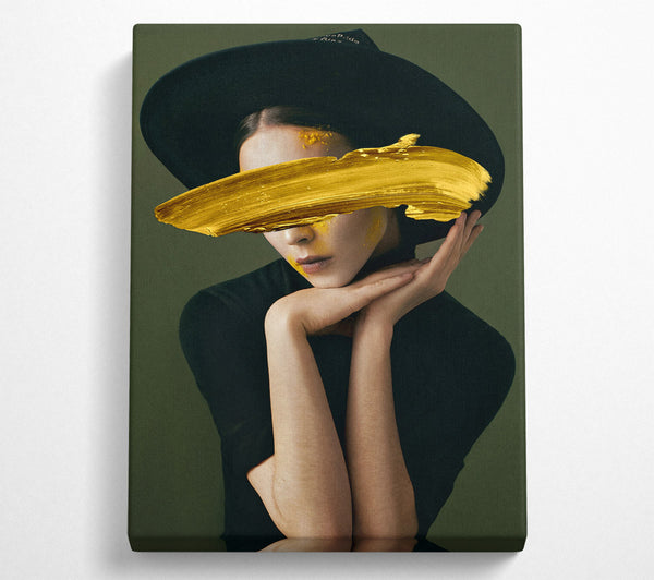  A Canvas Print of Gold Brush Woman Canvas Art