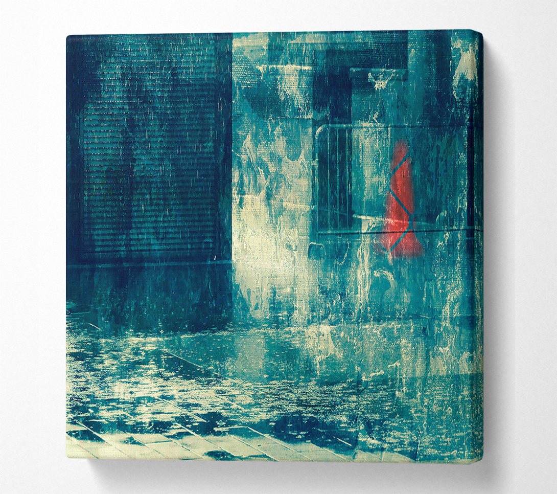  A Canvas Print of Teal City Rain Canvas Print