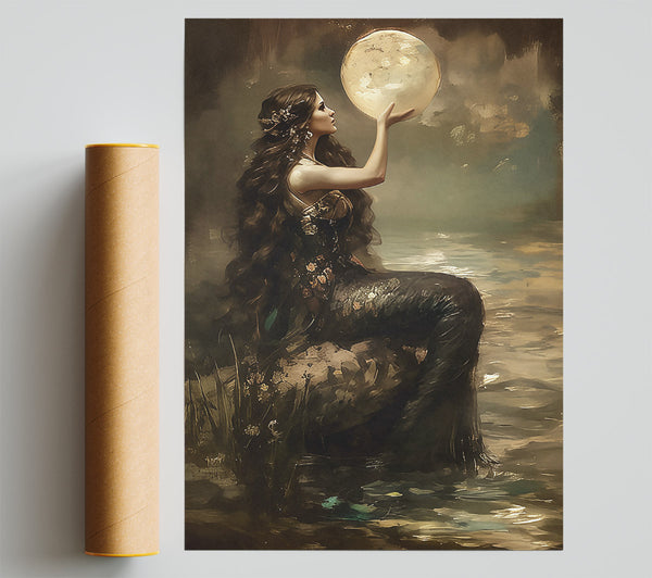 Golden Moon'S Embrace Print