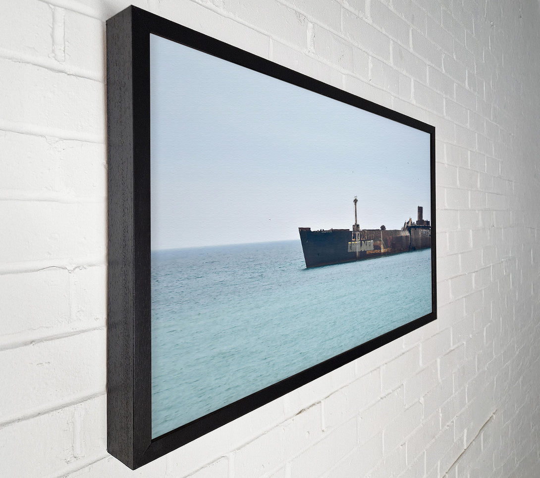  A Canvas Print of Blue Rusting Shipwreck Canvas Print