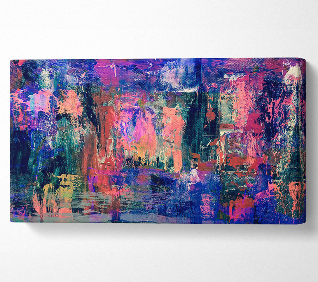  A Canvas Print of Indigo Abstract Expressionism Canvas Art