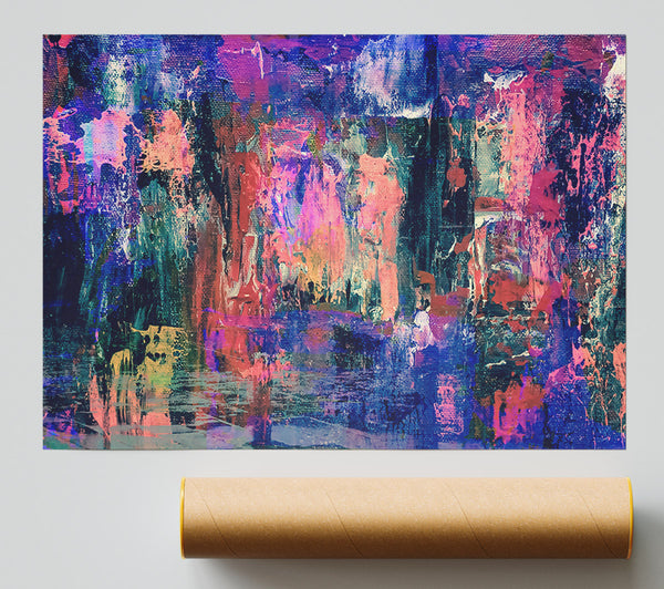 Indigo Abstract Expressionism Poster