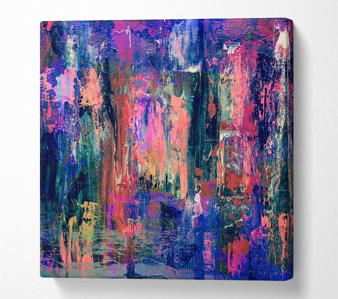  A Canvas Print of Indigo Abstract Expressionism Canvas Art