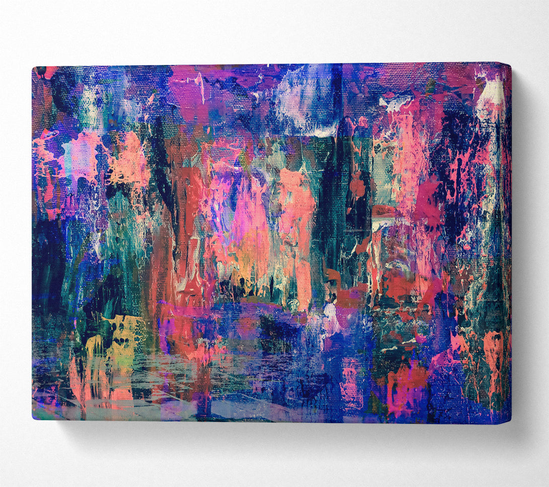 A Canvas Print of Indigo Abstract Expressionism Canvas Art