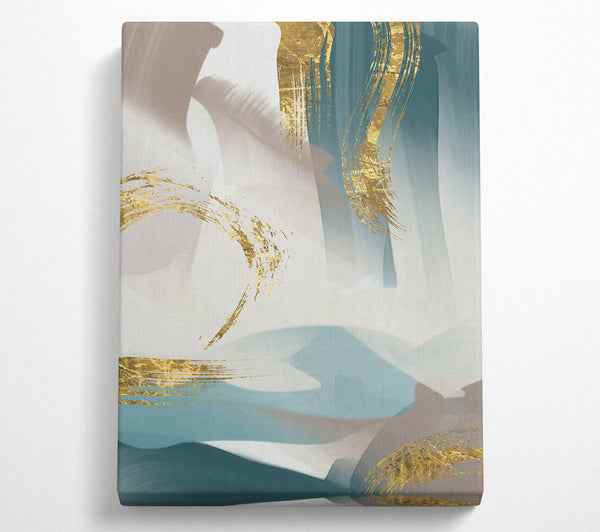  A Canvas Print of Gold Brushed Canvas Wall Art