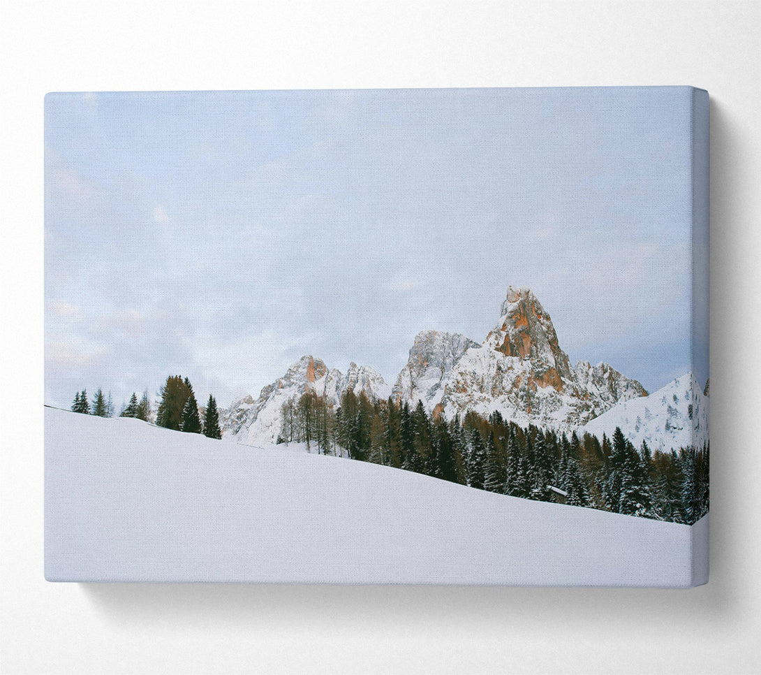  A Canvas Print of White Peaks And Brown Rocks Canvas Art