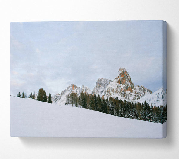  A Canvas Print of White Peaks And Brown Rocks Canvas Art