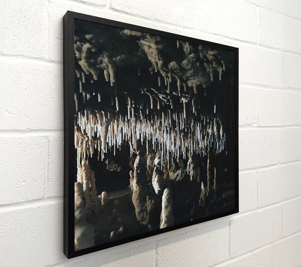 White Stalactites In The Dark
