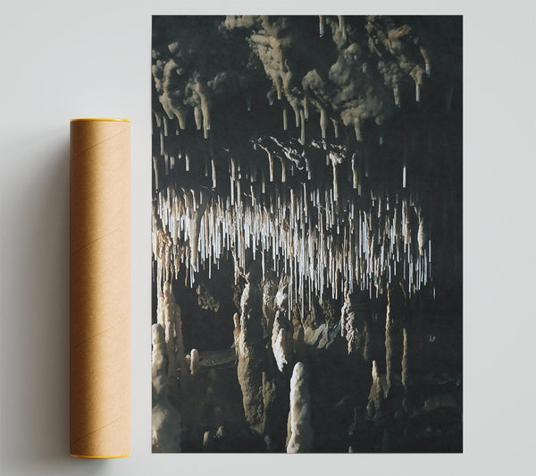 White Stalactites In The Dark Giclee Print