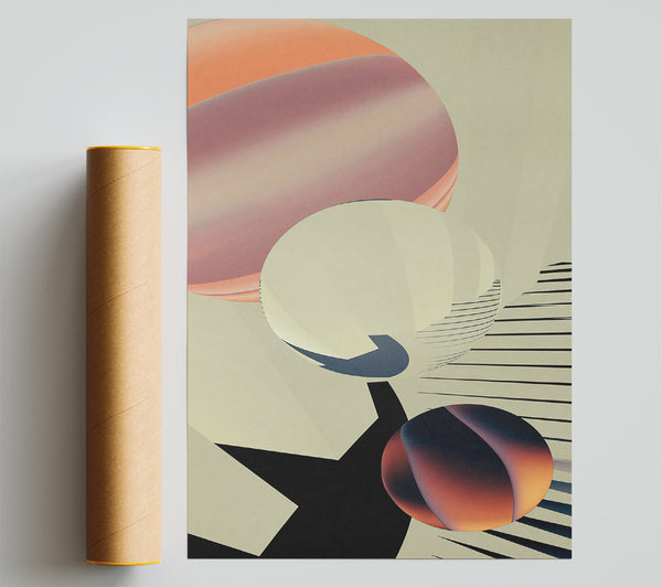 Orange Sphere Abstract Print