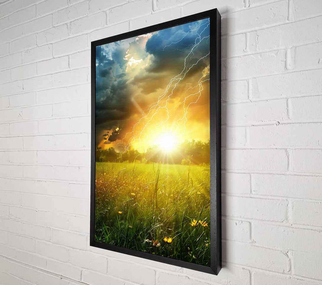  A Canvas Print of Golden Field Thunderstorm Canvas Wall Art