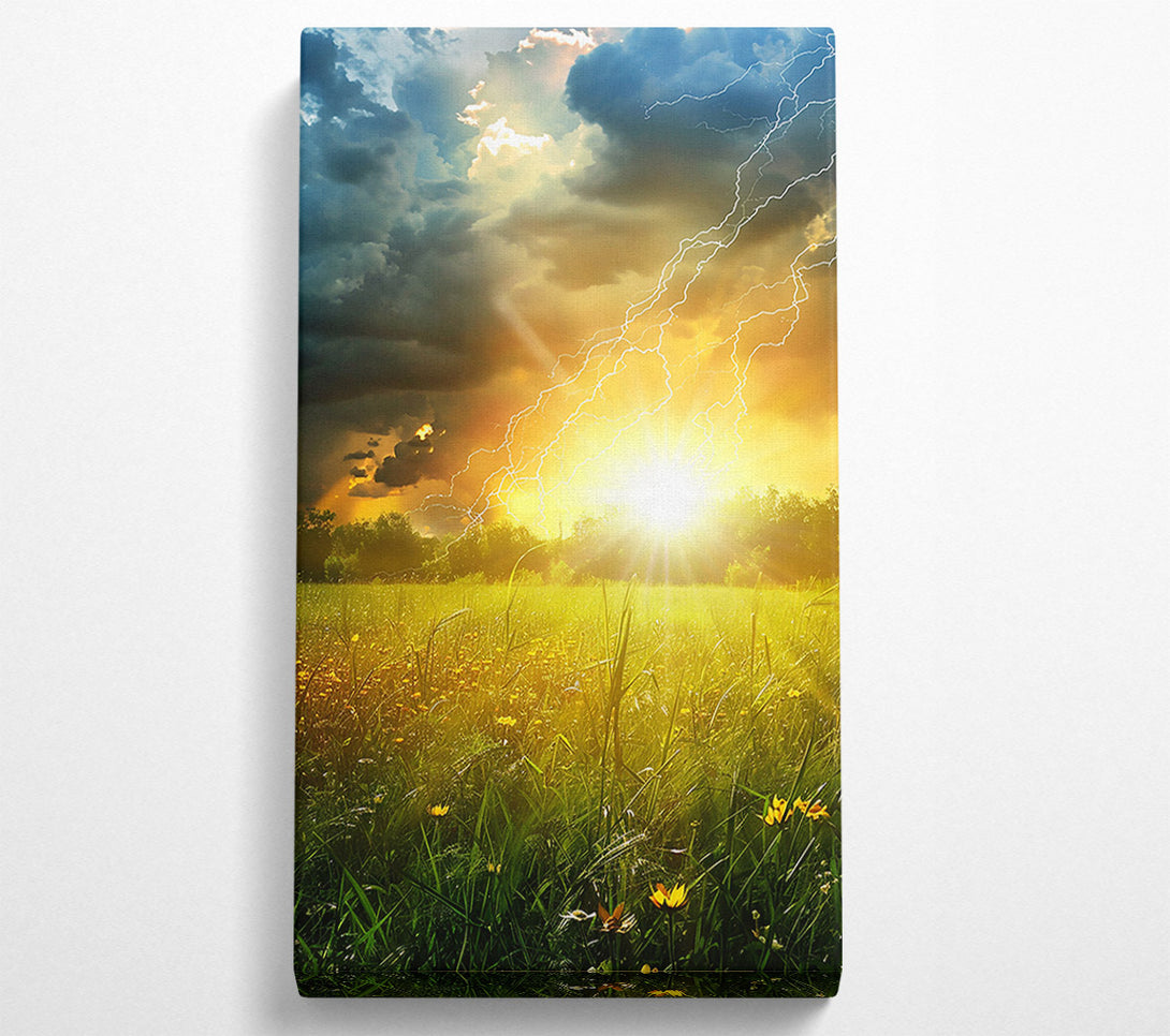  A Canvas Print of Golden Field Thunderstorm Canvas Wall Art