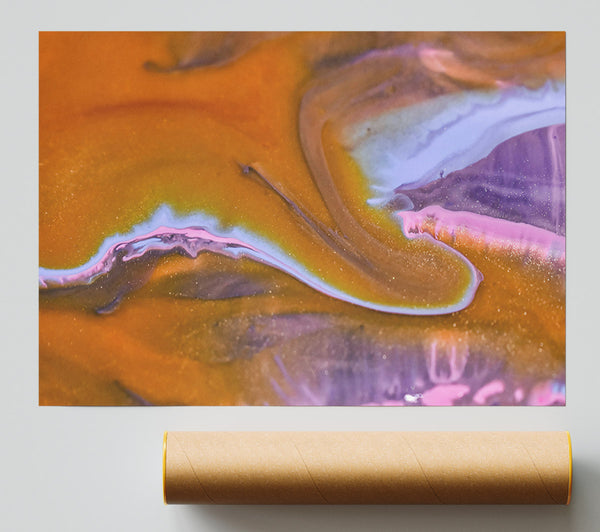 Golden Swirls Of Color Print