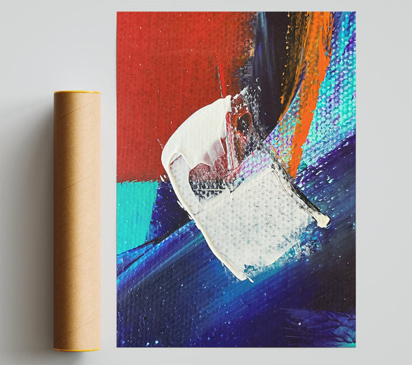 White Swirl Of Blue Giclee Print