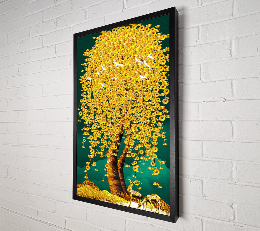  A Canvas Print of Gold Coin Tree Canvas Art