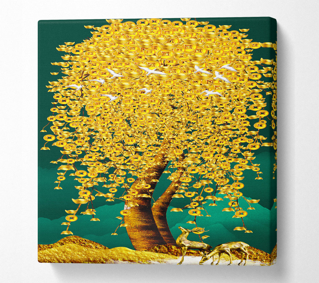 A Canvas Print of Gold Coin Tree Canvas Art
