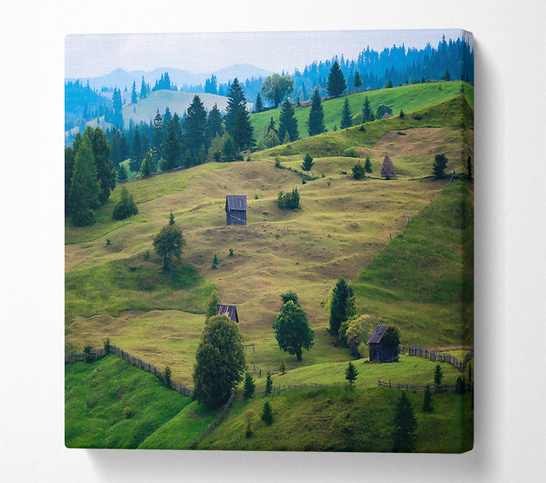  A Canvas Print of Green Rolling Hills Canvas Wall Art