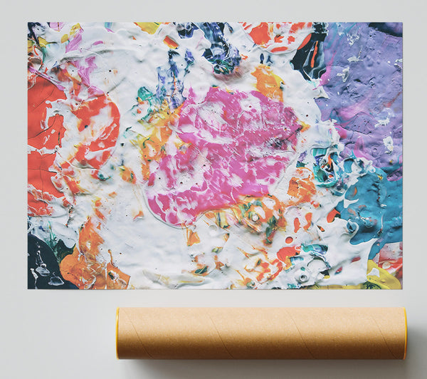 White And Pink Swirls Print