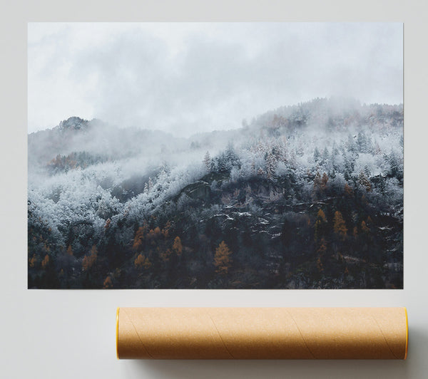 White Mist Mountains Print