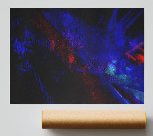 Crimson And Blue Haze Print