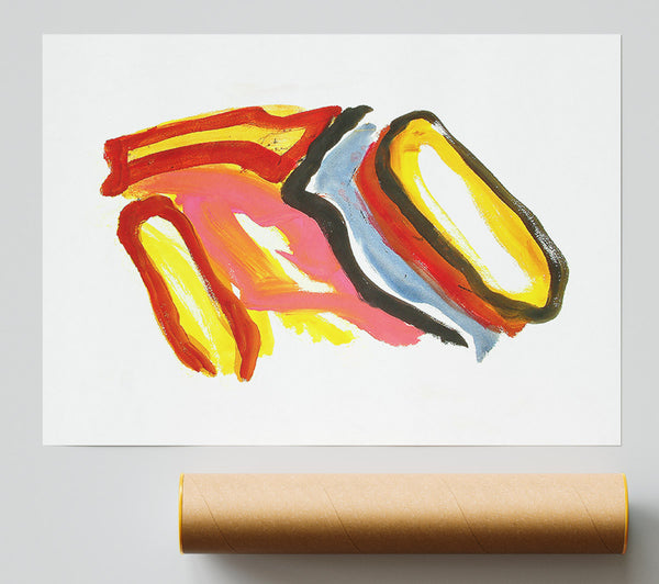 Yellow Swirls And Strokes Print