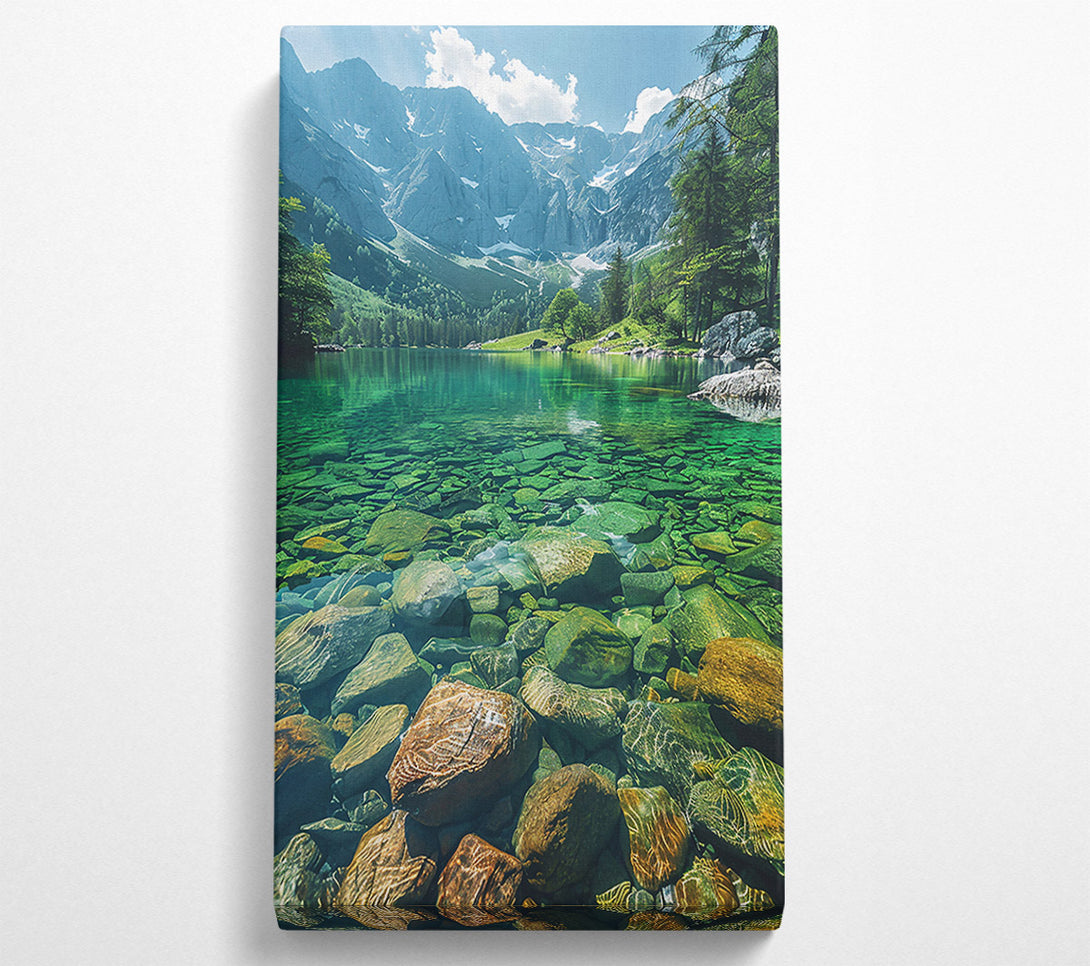  A Canvas Print of Emerald Mountain Lake Canvas Wall Art