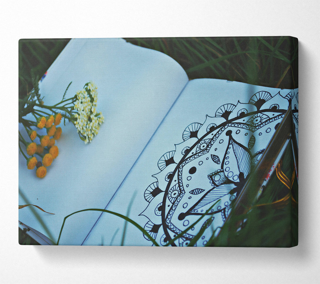  A Canvas Print of Blue Book Mandala Canvas Wall Art
