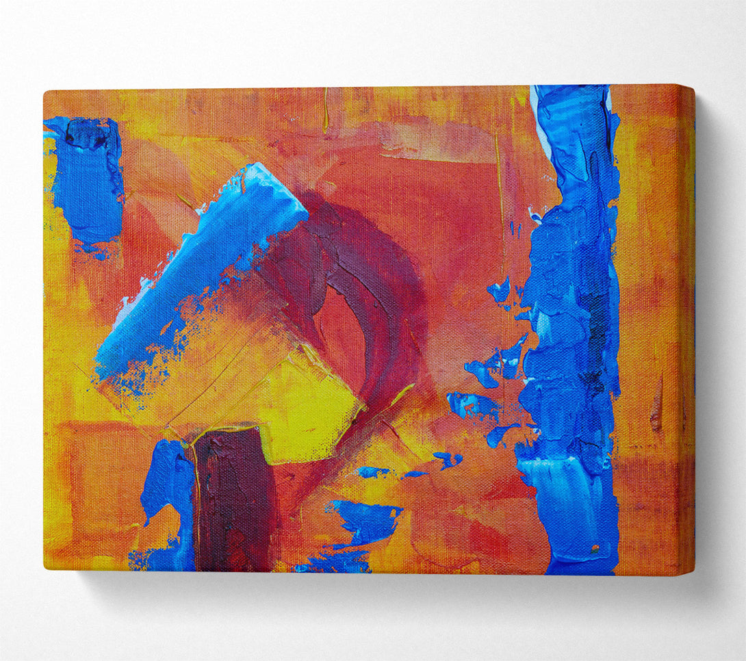  A Canvas Print of Orange And Blue Strokes Canvas Wall Art