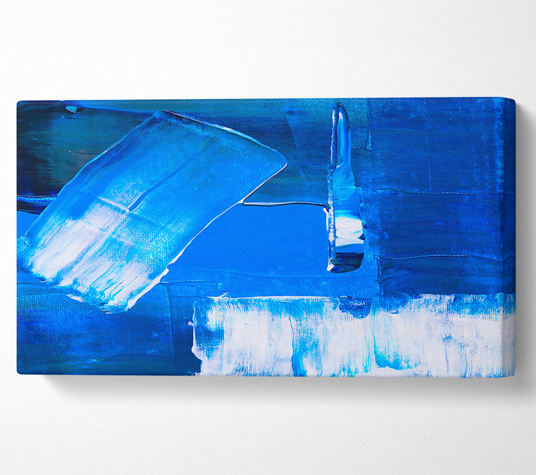  A Canvas Print of Azure Abstract Strokes Canvas Wall Art