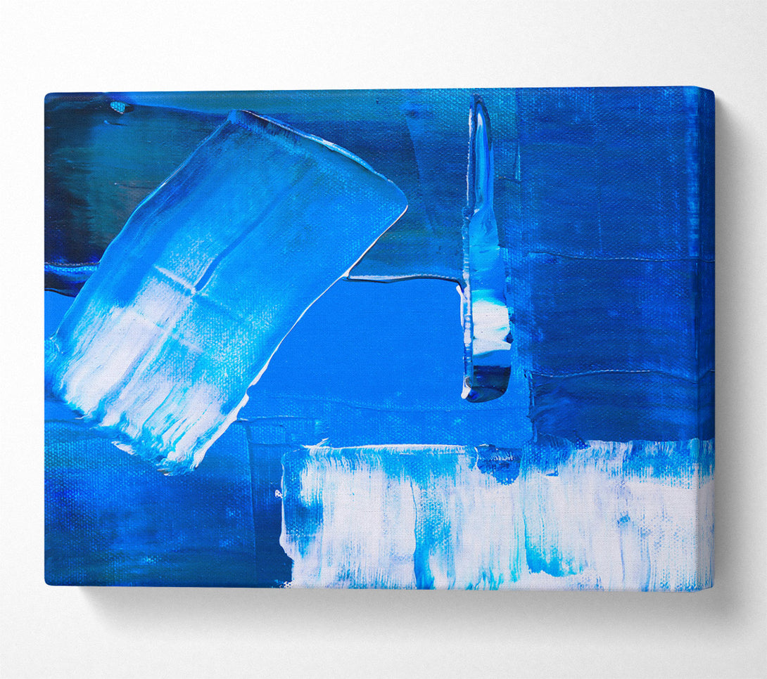  A Canvas Print of Azure Abstract Strokes Canvas Wall Art