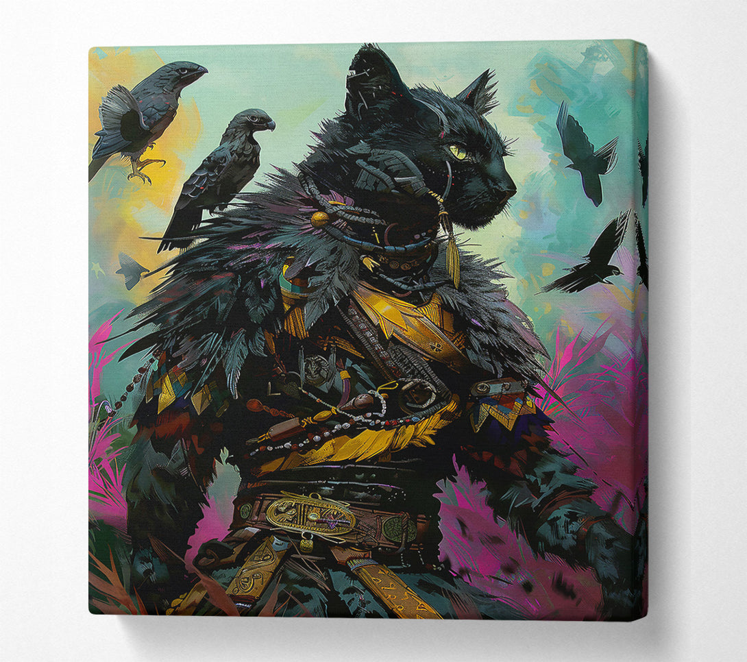  A Canvas Print of Black Feline Guardian Canvas Print