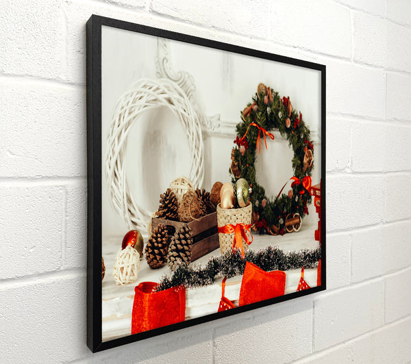 Red Christmas Mantle