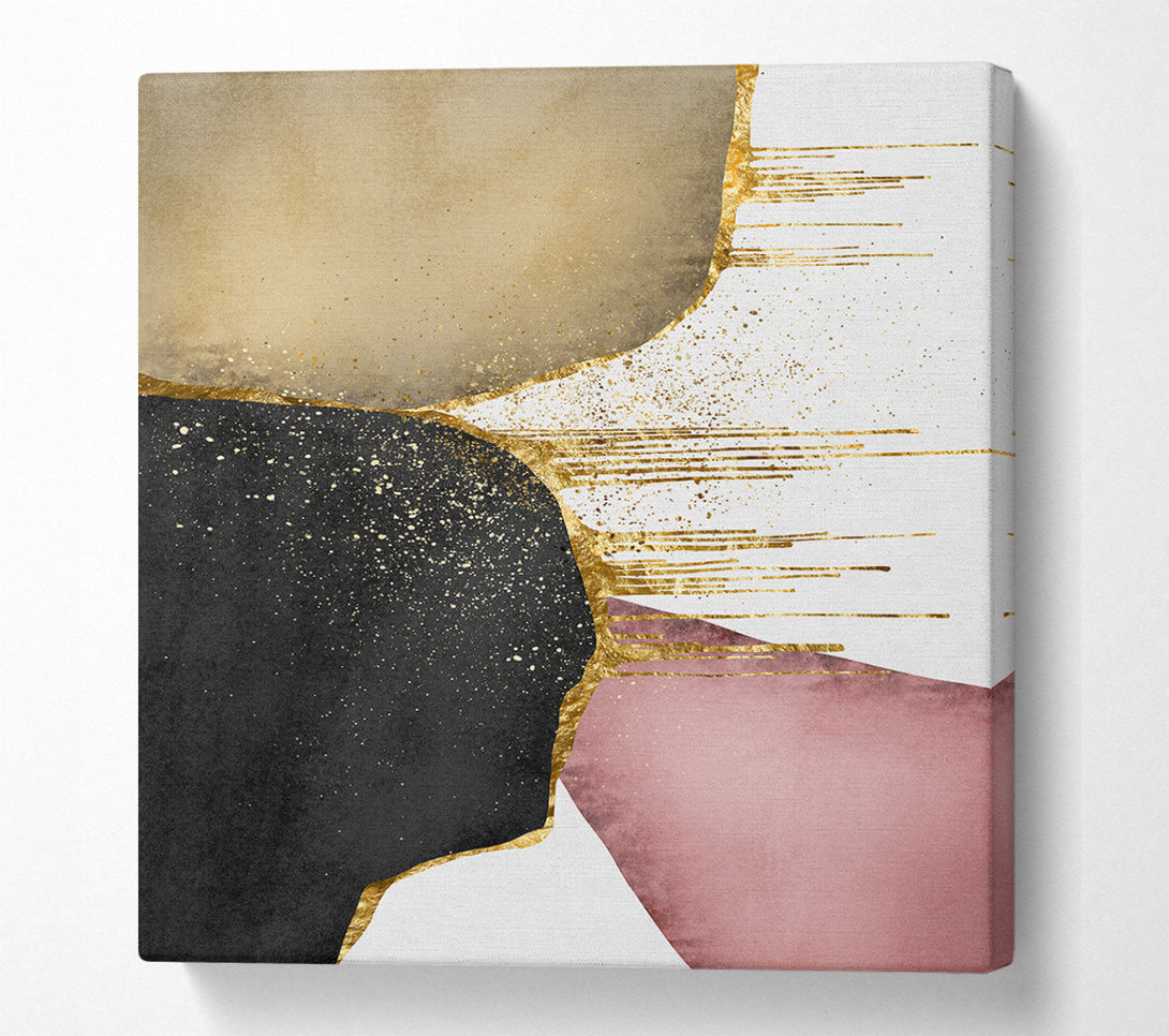  A Canvas Print of Gold Drip Abstract (1) Canvas Wall Art